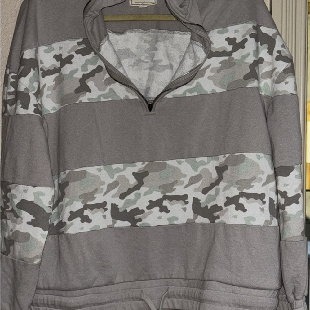 Simply Southern Gray Quarter-Zip Pullover